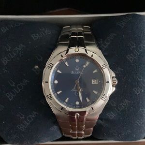 Beautiful silver bulova watch